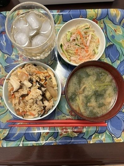 妹が作った炊き込みご飯がとてもおいしかったです。