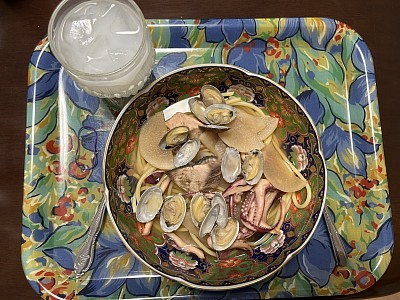 今日はぶり大根スパゲッティーを食べました