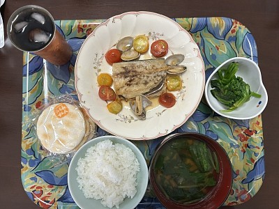 アサリとミニトマトのさばスープ