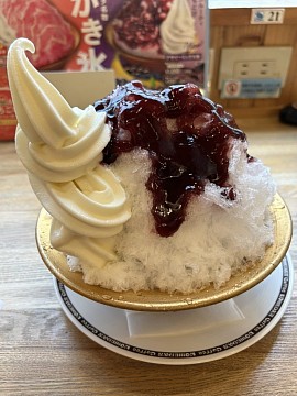 今日は、前から食べたかった、かき氷を食べて来ました。