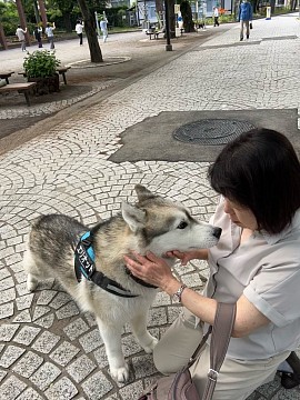 ラジオ体操に来ていたエリオット君です